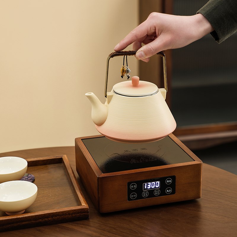 耐热陶瓷煮茶壶茶具中式围炉煮茶明火可用烧水泡茶壶大容量提梁壶