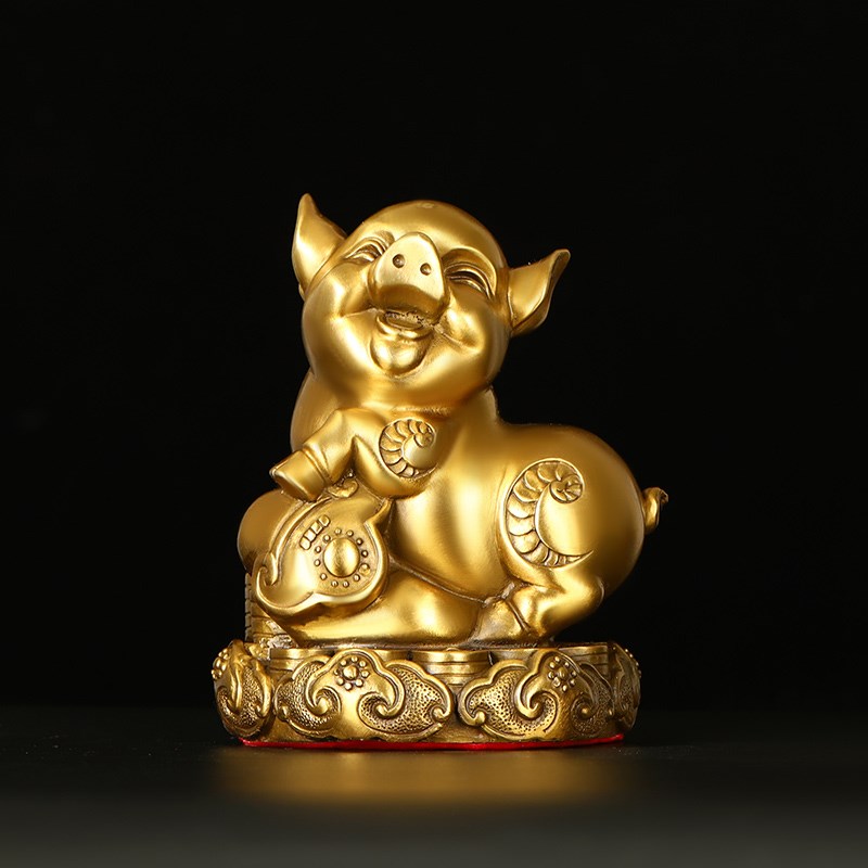 纯黄铜十二生肖摆件铜虎羊鼠鸡狗龙兔蛇马猴猪牛属相桌面摆件工艺