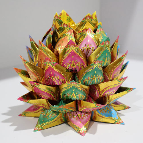 56种九彩金烫金纸元宝方锭折纸19*19cm包邮