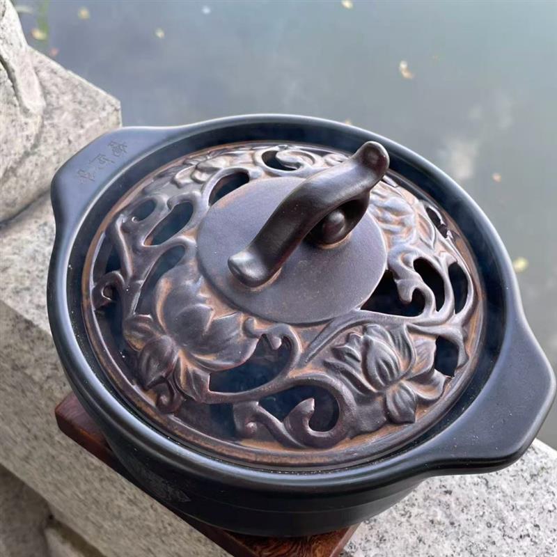 藏区莲花师烟供炉藏传老香炉六道金刚食子香粉火供炉子带盖烟施炉