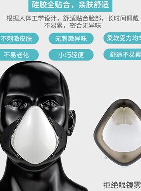 空气净化口罩KN95新风电动防晒灰尘雾霾飞沫可换滤芯口鼻透气面罩
