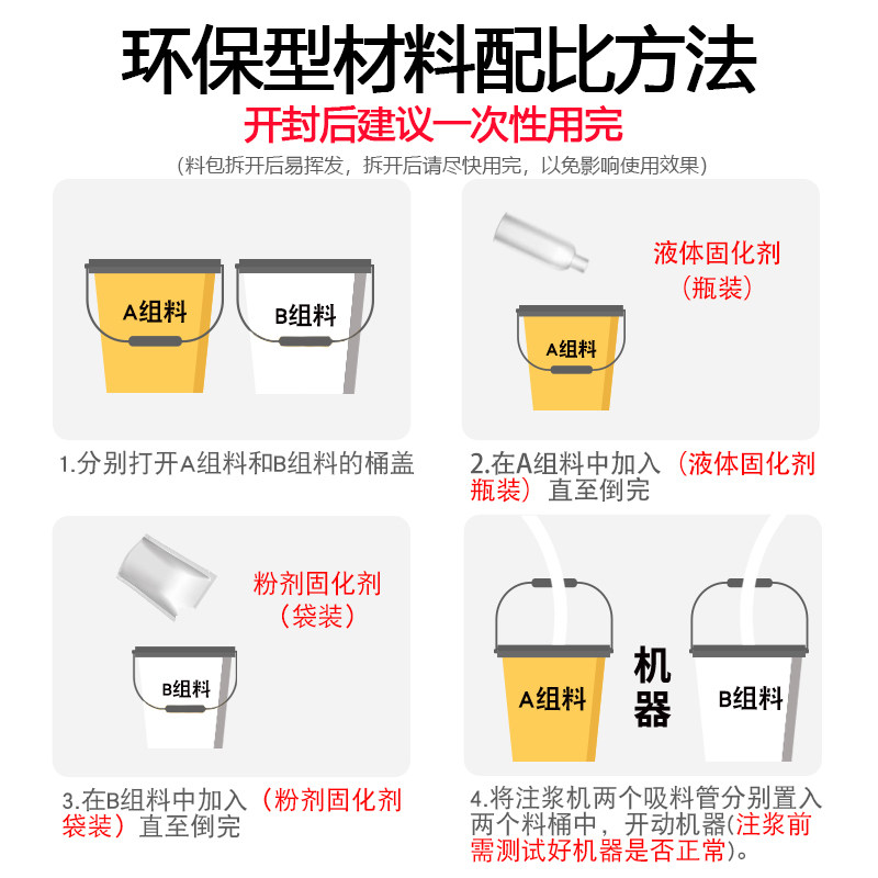 丙烯酸盐注浆液水固化材料补漏注浆料免砸砖防水渗透剂弹性堵漏剂