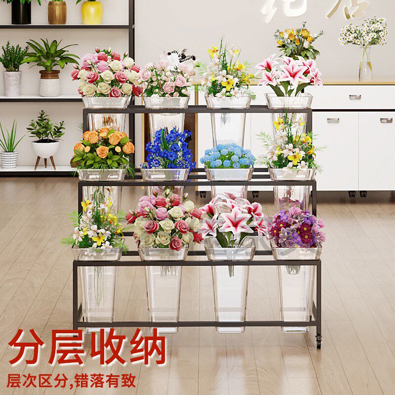 花架阳台铁艺多层吊兰实木碳化绿萝吊篮多肉落地客厅花店展示架子