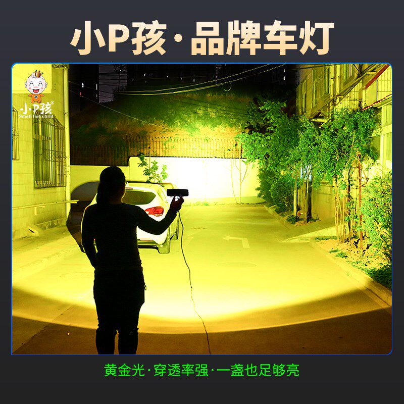 摩托车灯电动车超亮黄光led大灯泡 三轮车电瓶车改装爆闪强光射灯