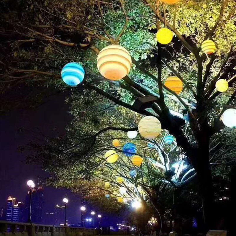 定制流浪星球灯吊灯星空装饰灯户外防水发光圆球地球灯行星月球灯