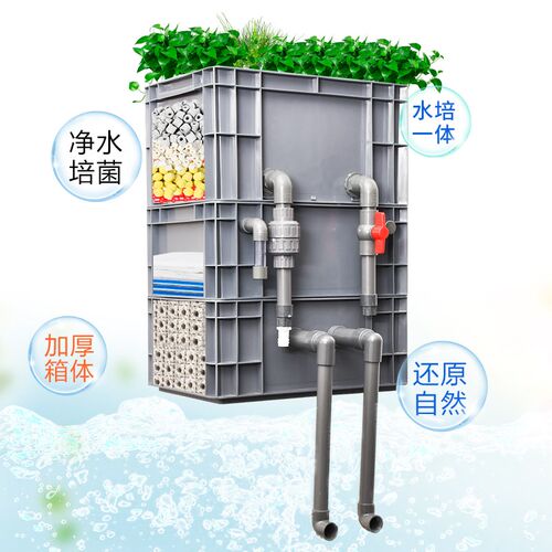 鱼缸沼泽周转箱自制DIY水培生态过滤盒鱼池龟缸三合一净水滴流盒