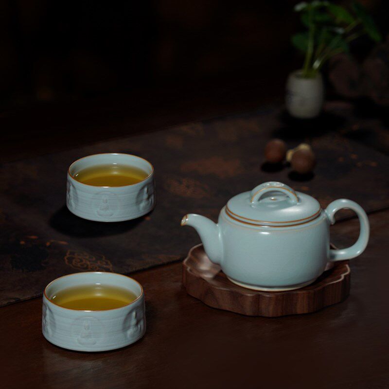 汝窑般若杯大师杯单杯复古功夫茶杯陶瓷茶杯汝瓷茶杯