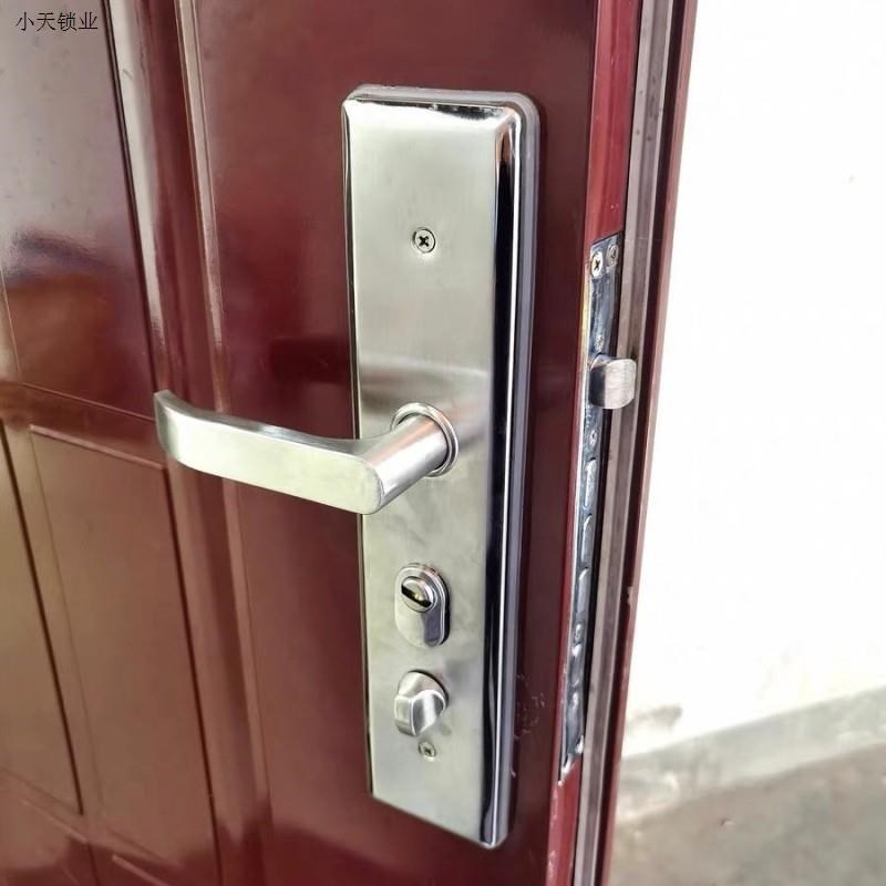 通用型家用机械锁门把手面板防盗门锁大门锁入户门锁手柄外壳.图片