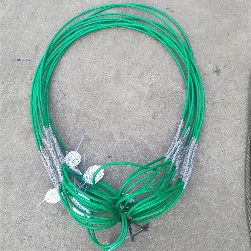 起重行车用注塑包塑复合尼龙钢丝绳插编卡扣压制吊索具6MM-24mm