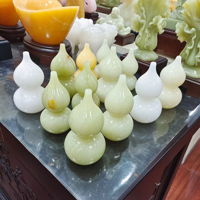 天然阿富汗玉石葫芦平安摆件家居饰品客厅电视柜玄关居家中式摆设