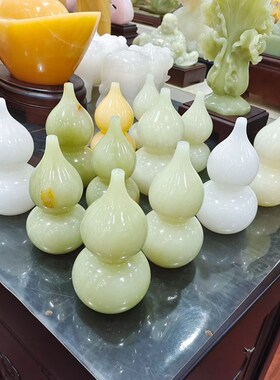 天然阿富汗玉石葫芦平安摆件家居饰品客厅电视柜玄关居家中式摆设