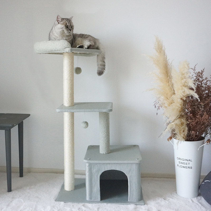 四季藤席猫爬架立式猫架冰丝席夏季猫窝猫架一体剑麻猫抓柱猫跳台