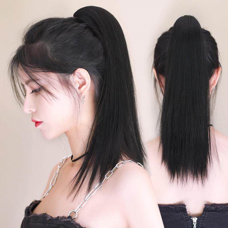 假发马尾女抓夹彷真发直发高马尾假头发扎发新款自然古风长辫子