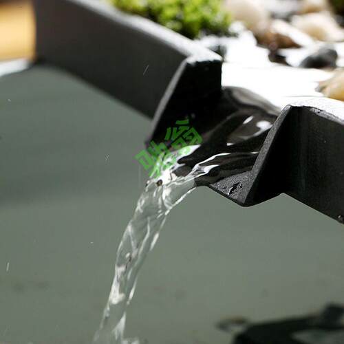 简约创意假山石槽鱼池小鱼缸循环喷水流水器水景摆件装饰造景石头