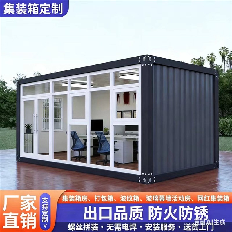 集装箱移动房可住人快拼办公室宿舍定制活动板房玻璃阳光房模块化