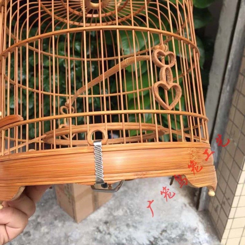 绣眼广笼 水滴脚 虾笼 小型养笼 清远 竹制竹笼子 广式鸟笼