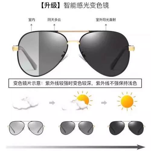 太阳镜男士清偏光司机驾驶开车专用眼镜男墨镜潮日夜两用变色镜