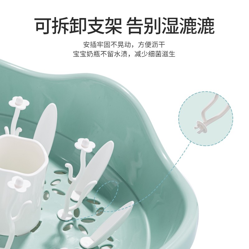 婴儿奶瓶收纳箱置物架宝宝辅食餐具储存盒沥水架儿童碗筷防尘晾干