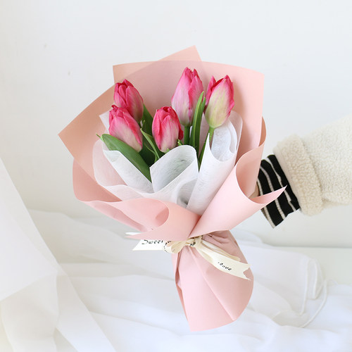 上海杭州南京生日鲜花速递同城配送花荷兰重瓣紫色郁金香鲜花花束