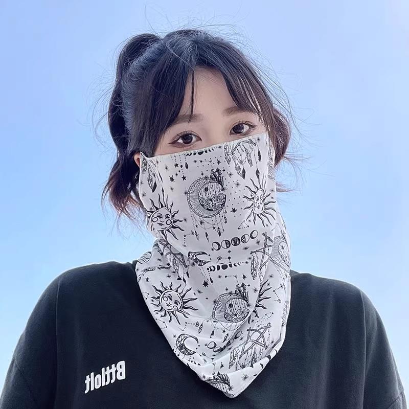 防晒面罩全脸抗UV夏护颈骑行面罩冰袖脸基尼女