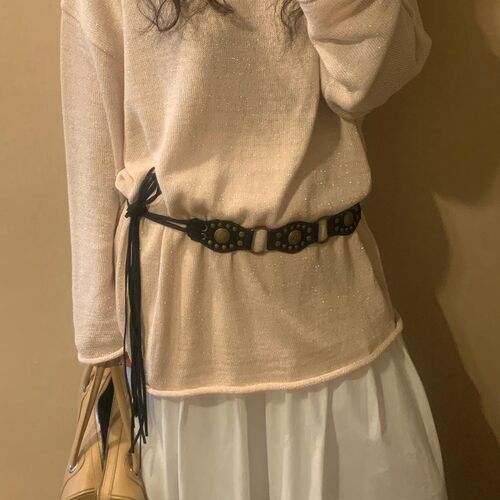 复古休闲铆钉腰带女款民族风配裙子装饰时尚显瘦百搭流苏雕花腰炼