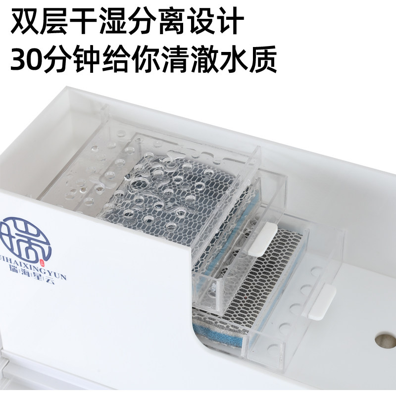 鱼缸制氧过滤一体机 免换水三合一净水设备 外置顶滤乌龟缸适用