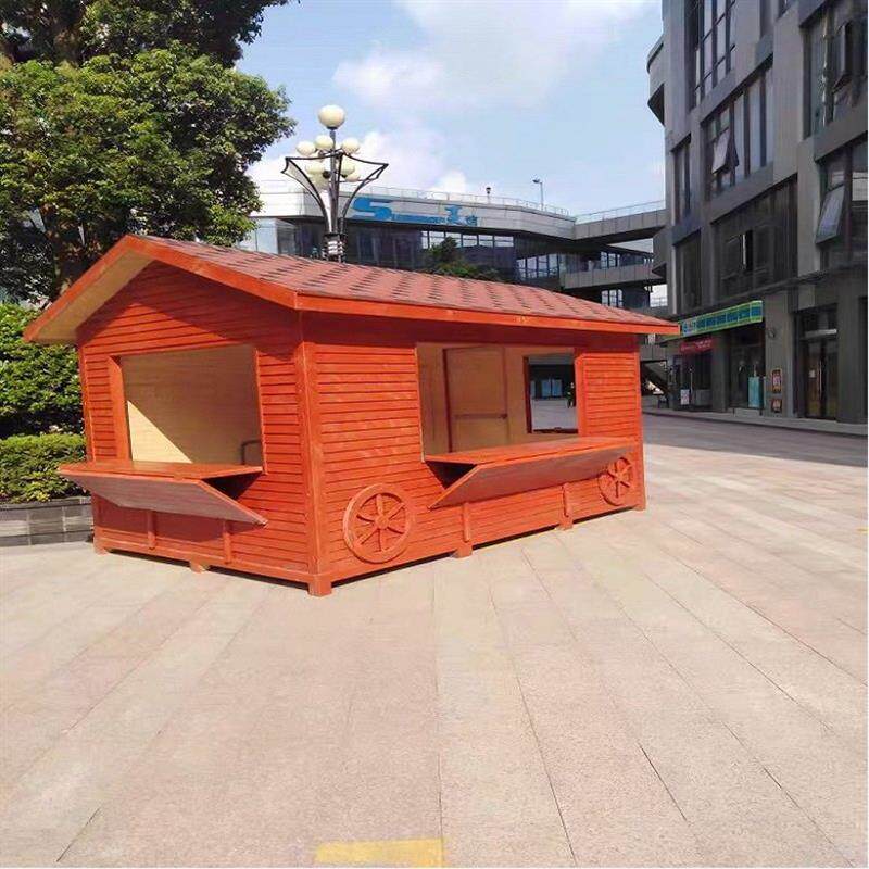定制户外防腐木小木屋农家乐移动木屋景区售货亭别墅休闲庭院木屋