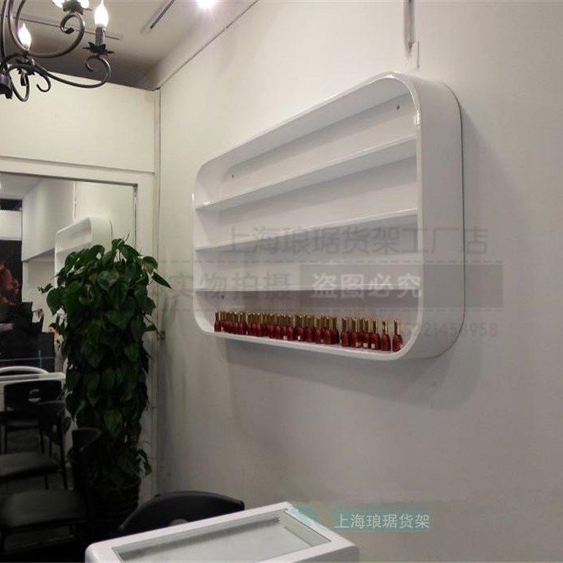 美甲店指甲油展示柜甲油壁柜美甲展示架甲油吊柜上墙展示柜木质烤