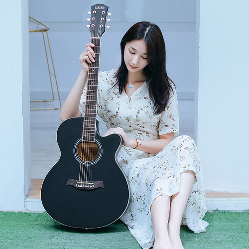 亮光41寸沙比利木面单吉他 初学者专用学生入门民谣吉他