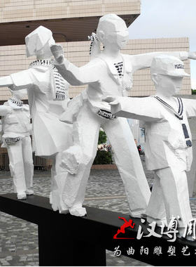 玻璃钢仿铜抽象人物雕塑户外园林铸铜古代少女吹笛子雕塑可定制做