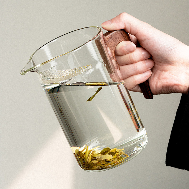 器想茶谈玻璃公道杯茶漏一体月牙杯绿茶泡茶器耐热防烫茶海分茶器