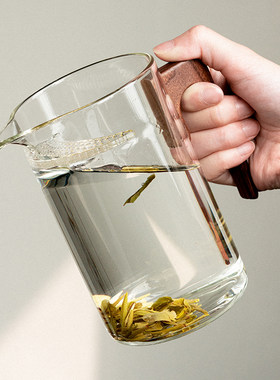 器想茶谈玻璃公道杯茶漏一体月牙杯绿茶泡茶器耐热防烫茶海分茶器