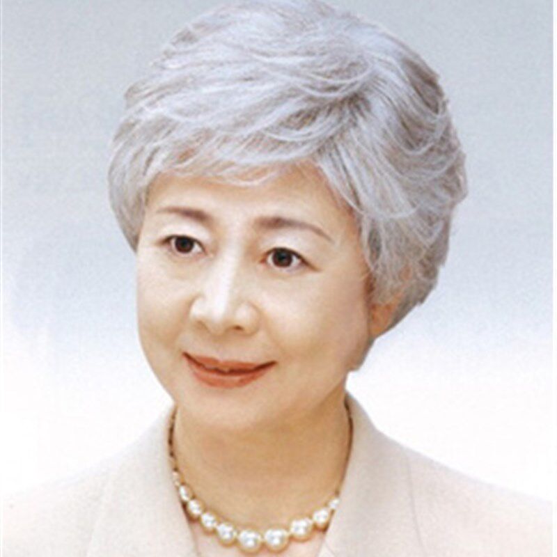 中老年假发女短发花白假发表演老奶奶妈妈假发舞台用表演银白假发