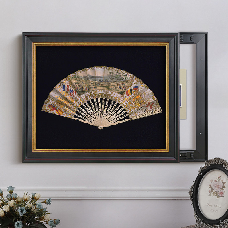 网红法式复古客厅电表箱装饰画美式乡村餐厅遮挡配电箱电源盒推拉