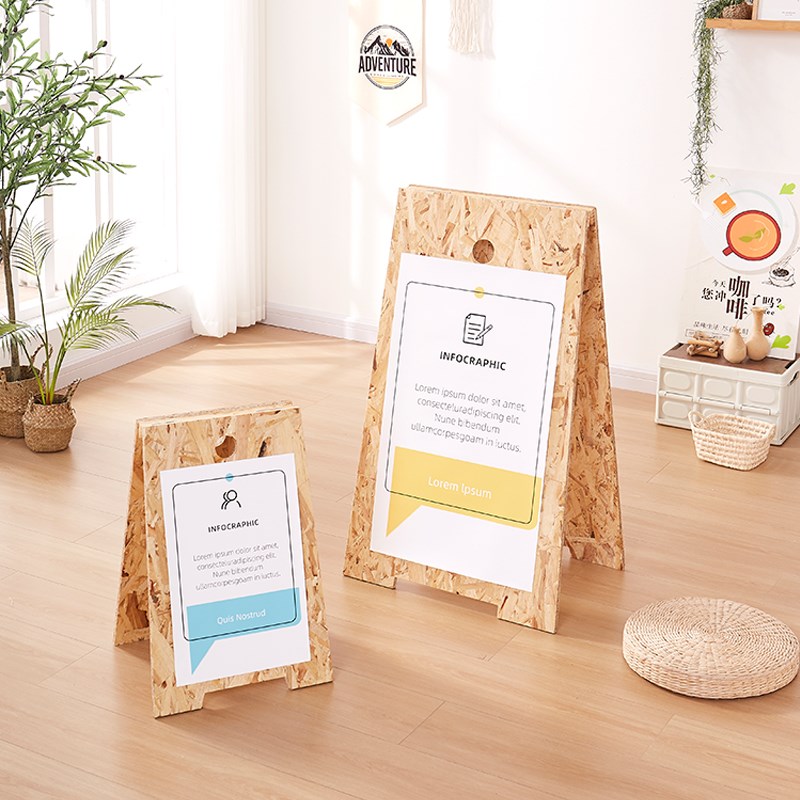 门口店面活动广告牌展示架双面a字板立式落地户外木架a型展架