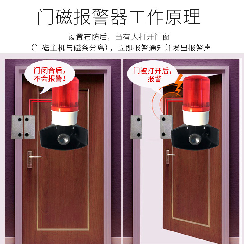 开门延时报警器 开门报警器 防火报警器忘关门未关提醒器语音定制