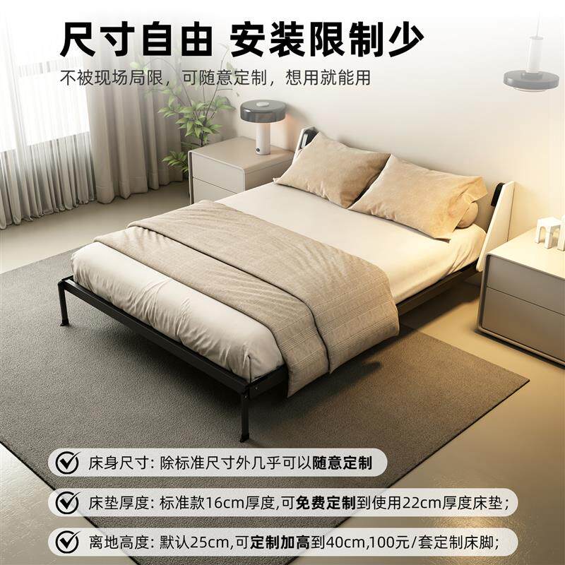 无箱体隐形床下翻多功能壁床简易折叠翻板省空间小户型折叠墨菲床