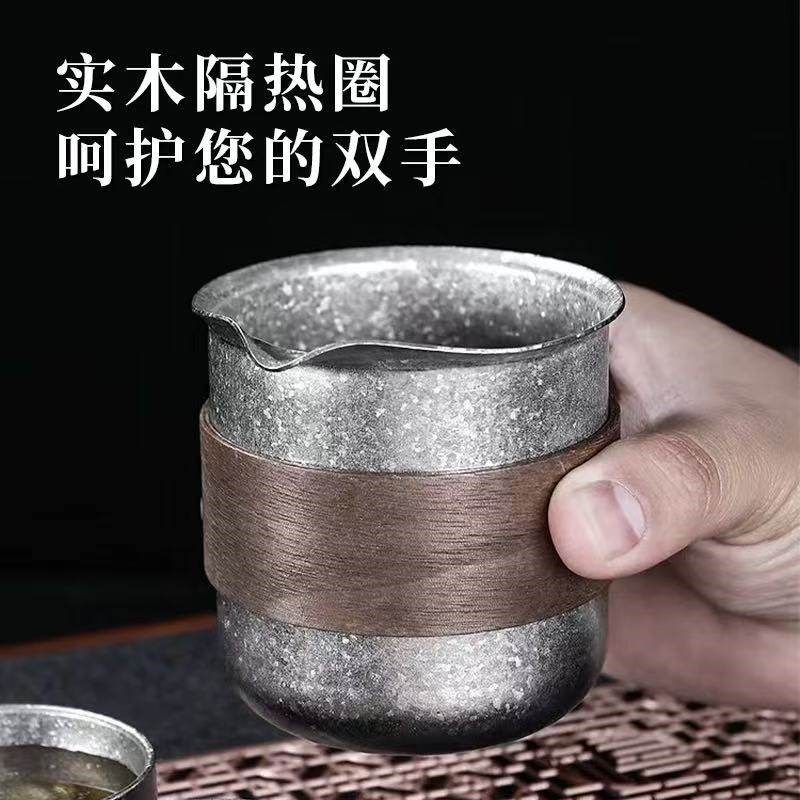 纯钛旅行茶具套装隔热防烫外出露营便携式功夫茶杯主人杯快客杯