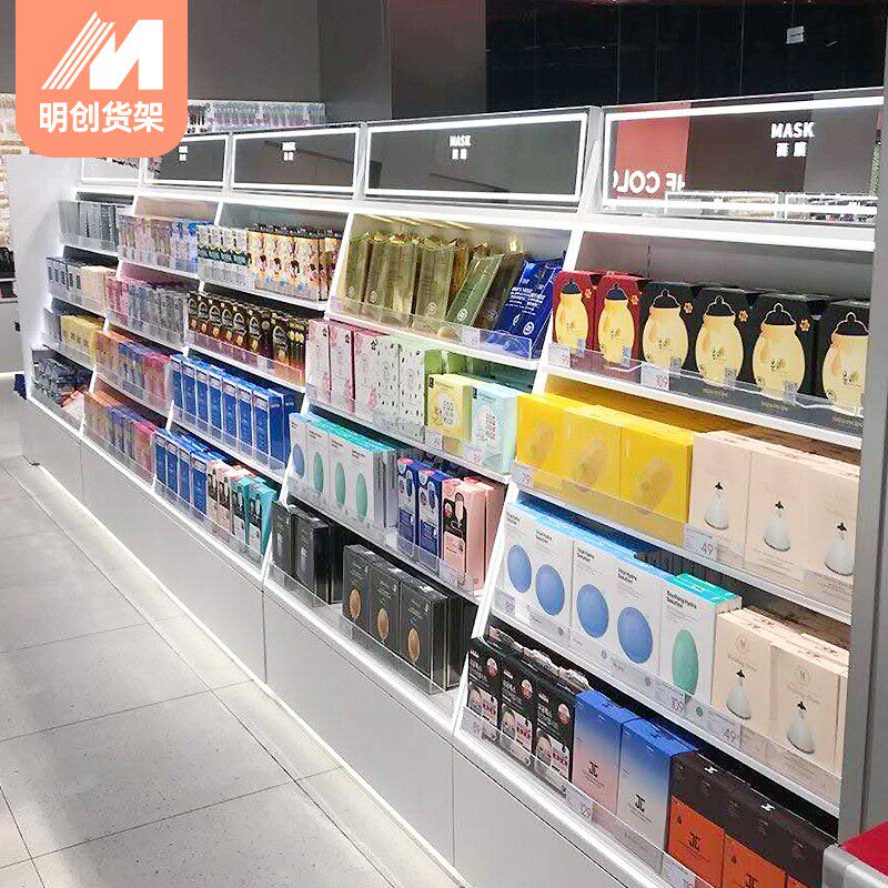化妆品展示架调色师彩妆柜中岛货架护肤面膜台亚克力化妆品展示柜