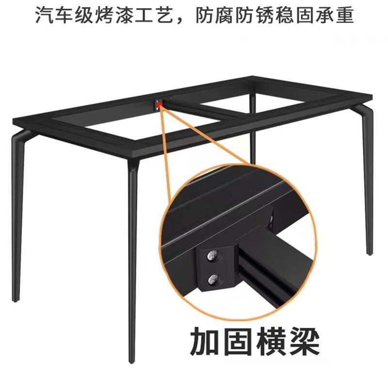 悬浮铝合金实心桌腿意式岩板餐台支架大理石桌架瓷砖饭桌架子底座