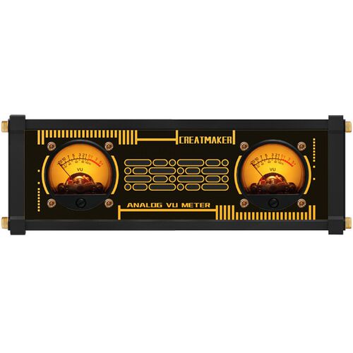 VU电平表拾音器音乐节奏氛围灯RGB桌搭赛博朋克时钟电竞桌面摆件