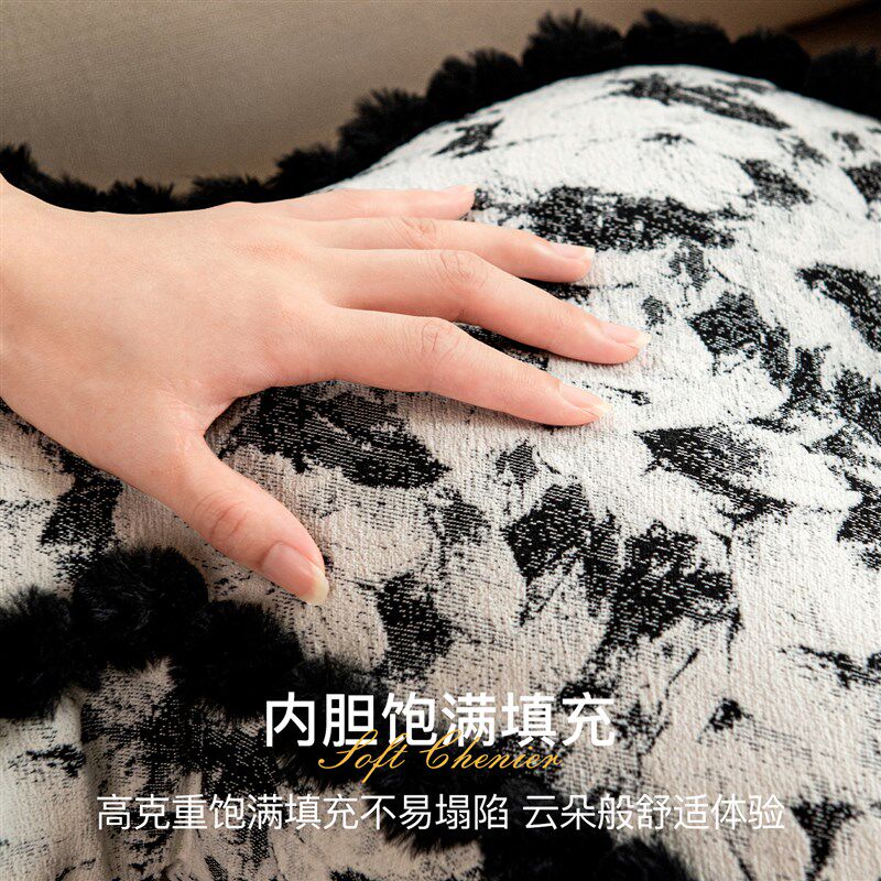 法式覆古高级感蝴蝶抱枕靠背垫客厅沙发床头腰枕四季通用双面抱枕