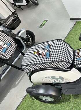 适用新日风雅Q5plus坐垫电动三轮车座套XR800DZK-12卡通棉麻椅套