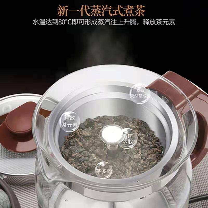 自动黑茶煮茶器电热水壶蒸汽喷淋底盘加热玻璃壶体防溢静音蒸茶壶