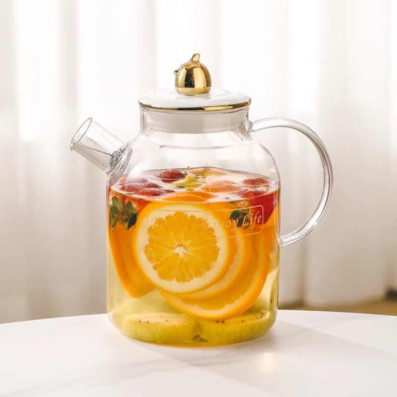 冷水壶玻璃耐高温凉水杯果茶壶大容量冰水凉茶壶家用凉水壶户外