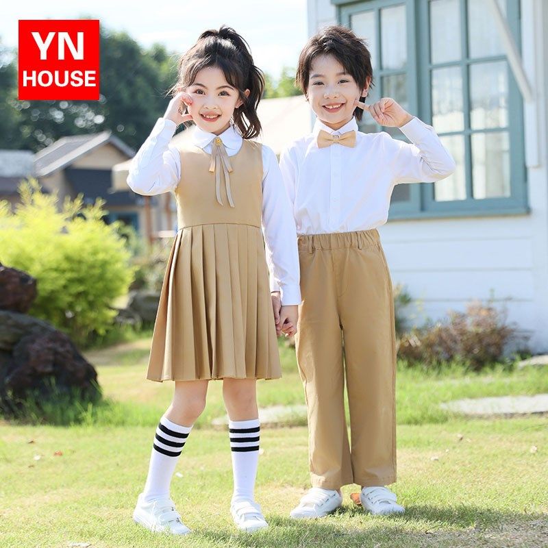 中小学生校服秋装套装英伦风男女童马甲连衣裙幼儿园园服儿童班服