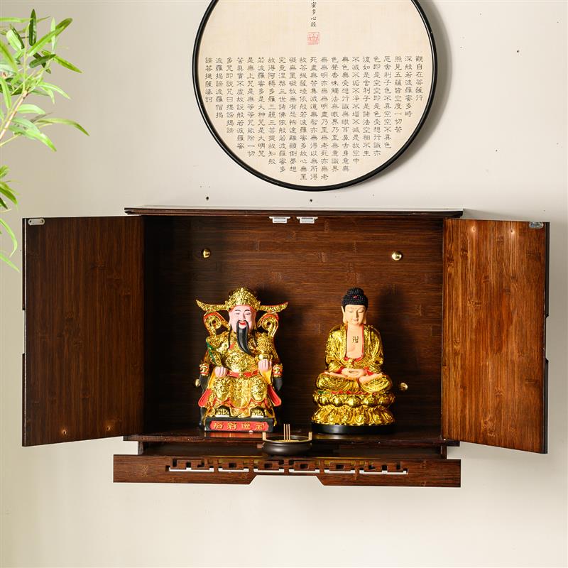 佛龛壁挂式供桌神台财神爷摆放柜佛台观音菩萨神龛香案家用供奉台