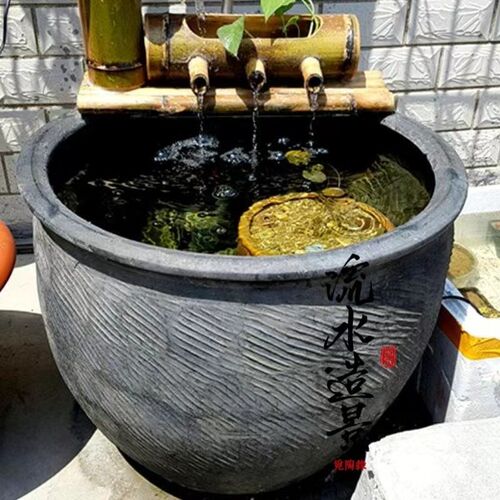 聚宝盆土陶鱼缸泥缸瓦缸腌菜缸瓷缸荷花缸陶缸睡莲荷花鱼盆蓄水缸