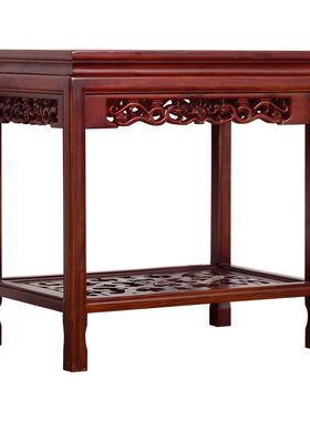 中式客厅实木花架鱼缸底座盆景桌子工艺品摆台奇石架子展台长方形