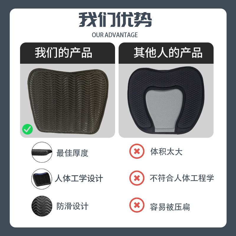 皮划艇矽胶坐垫独木舟防滑菱形座垫龙舟划船座椅充气橡皮艇桨配件